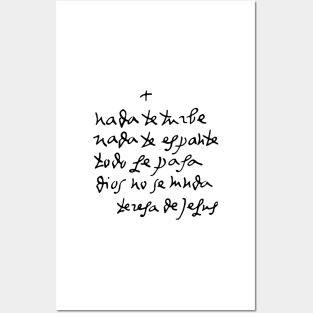 Handwritten St Teresa of Avila // Nada Te Turbe Posters and Art